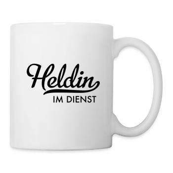 Heldin im Dienst - Tasse - Weiß - Rechts