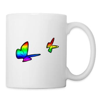 bunte schmetterlinge schmetterling bunt symbol - Tasse - Weiß - Rechts