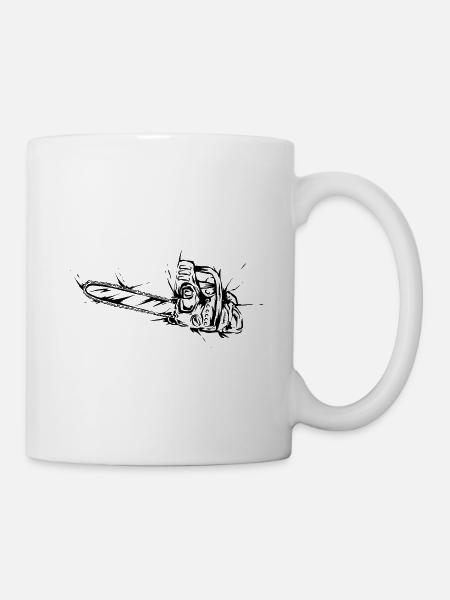Motorsäge Holzfäller - Tasse - Weiß