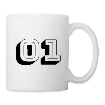 01 - Numéro -Équipe - Mug blanc - blanc - Droite