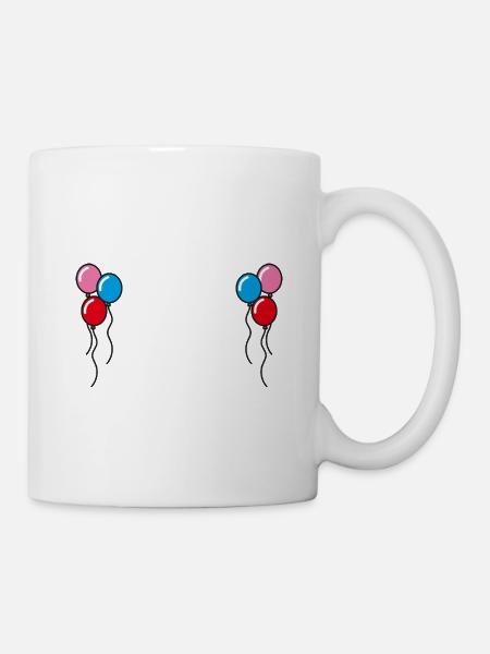 Luftballons Geschenkidee - Tasse - Weiß
