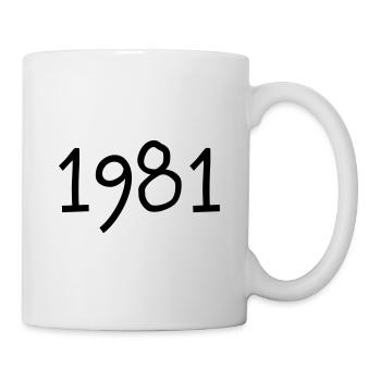 Geburtsjahr 1981 Geschenkidee Geburtstag - Tasse - Weiß - Rechts