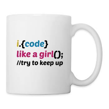 Code Like A Girl Coder Programmer Software Develop - Tasse - Weiß - Rechts