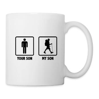 Your Son My Son Trekking Hiking Mountaineering Nat - Tasse - Weiß - Rechts