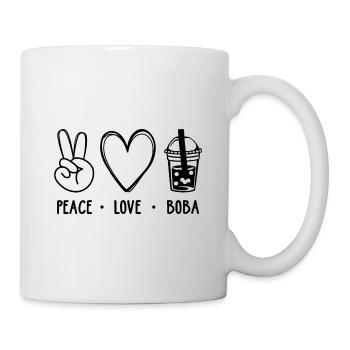 Peace Love Boba Graphic Tea Lover Tea Drinker Bubb - Tasse - Weiß - Rechts