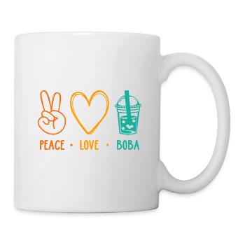 Peace Love Boba Graphic Tea Lover Tea Drinker Bubb - Tasse - Weiß - Rechts