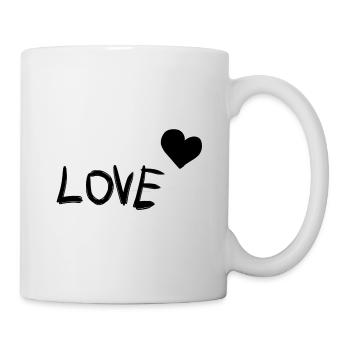 Mot d’amour Cœur Violet - Mug blanc - blanc - Droite