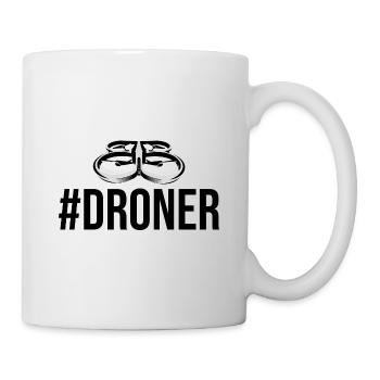 Retro Graphic Drone Flying Quadcopter Pilot RC Dro - Mug - white - Right