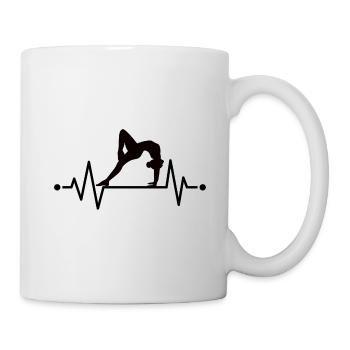 Gymnastin Herzschlag Linie Geschenk Damen Mädchen - Tasse - Weiß - Rechts