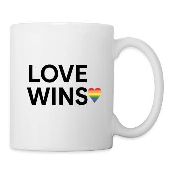 Love Wins Rainbow Heart Design - Mug - white - Right