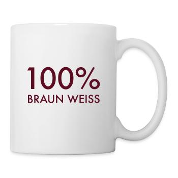 100% braun-weiss | Fußball | Stadion | Fans | HH - Tasse - Weiß - Rechts