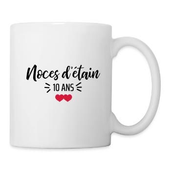 noces d'étain - Mug blanc - blanc - Droite