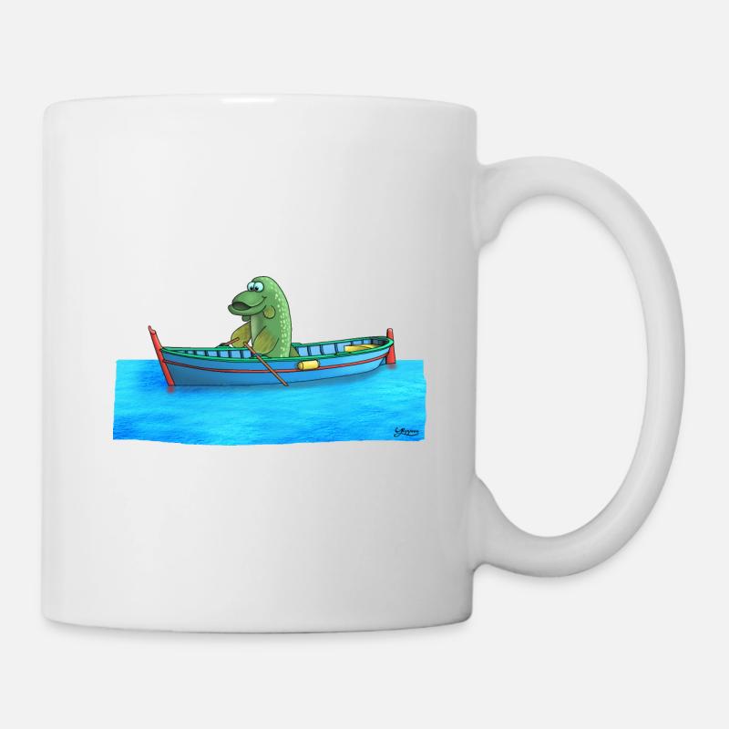 Brochet dans la chaloupe - Mug blanc - blanc