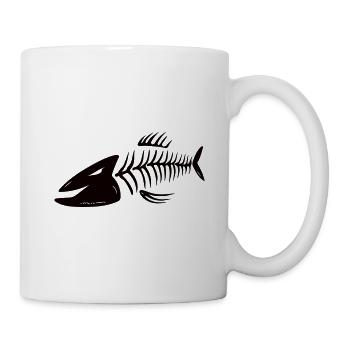 Tête de poisson Vector Gräten - Dans toutes les couleurs - Mug blanc - blanc - Droite