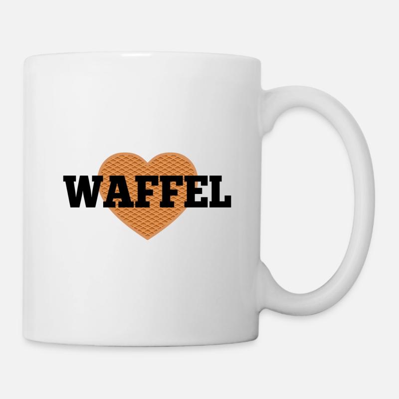 Waffel Love Herz - Tasse - Weiß