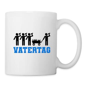 Vatertag Saufen Bier Trinken Papa Vater Familie Mä - Tasse - Weiß - Rechts