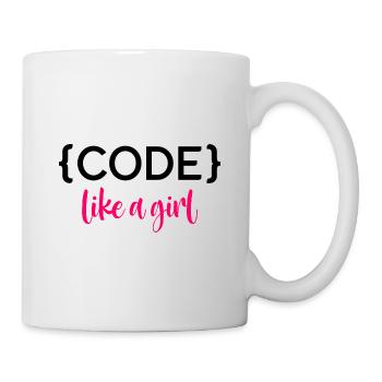 Code Like A Girl Programming Coder Computer Geek D - Tasse - Weiß - Rechts