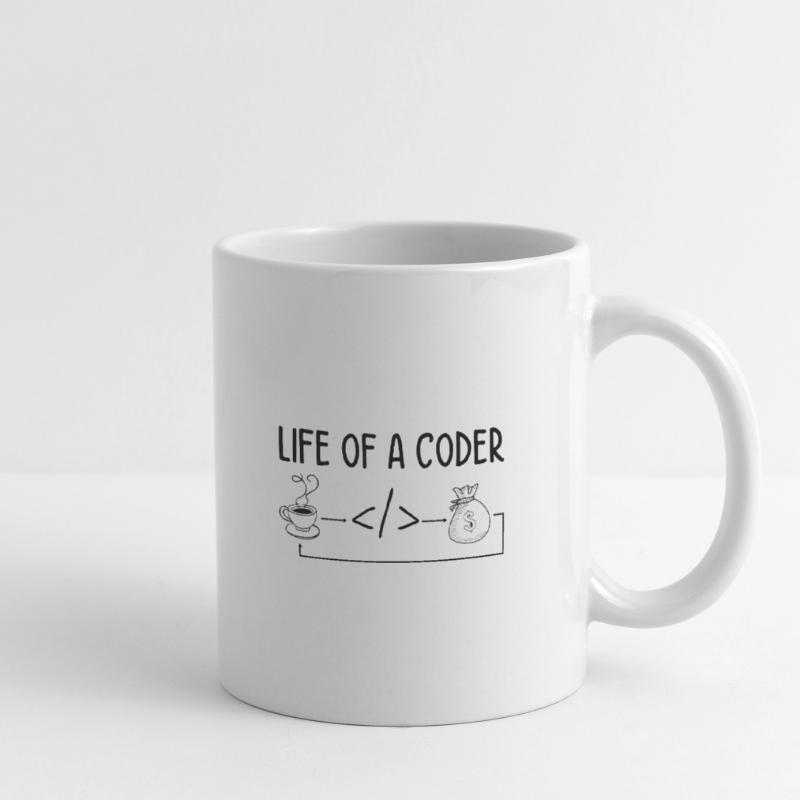 Life Of A Coder Software Developer Programmer Nerd Tasse
