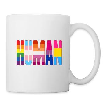 Human Pride Lgbtq Rainbow Transgender Bisexual Lov - Tasse - Weiß - Rechts
