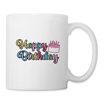 Joyeux anniversaire Joyeux gâteau d’anniversaire - Mug blanc - blanc - Droite