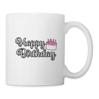 Happy Birthdy Birthday Greeting Birthday Cake - Mug - white - Right
