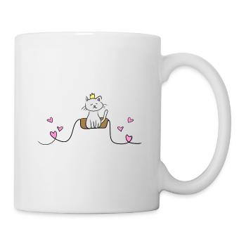 ligne de chat symbole d’animal de compagnie roi amour animal - Mug blanc - blanc - Droite