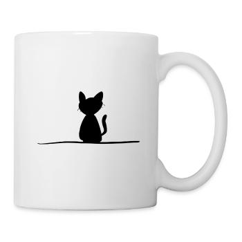 Symbole de ligne de chat Animal Pet Stroke - Mug blanc - blanc - Droite
