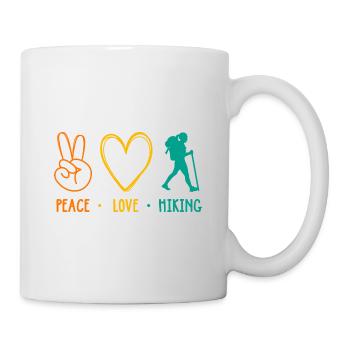 Peace Love Hiking Mountaineering Trekking Outdoor - Tasse - Weiß - Rechts