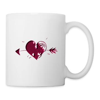 herz symbol pink pfeil narben - Tasse - Weiß - Rechts