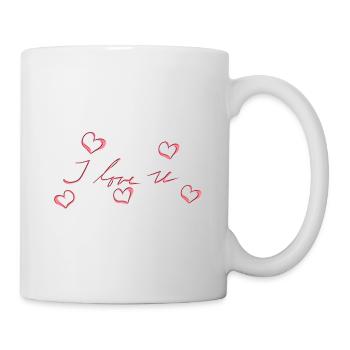 ich liebe dich herzen herz rot - Tasse - Weiß - Rechts