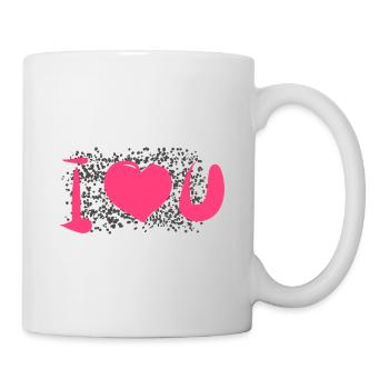 herz muster punkte ich liebe dich - Tasse - Weiß - Rechts