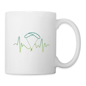 Heartbeat Graphic Paragliding Paraglider Skydiver - Tasse - Weiß - Rechts