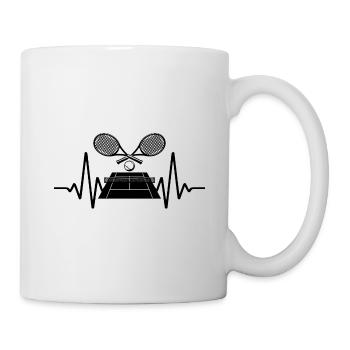 Herzschlag Tennis Tennisspieler - Tasse - Weiß - Rechts