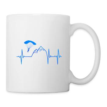 Heartbeat Graphic Paragliding Paraglider Skydiver - Tasse - Weiß - Rechts