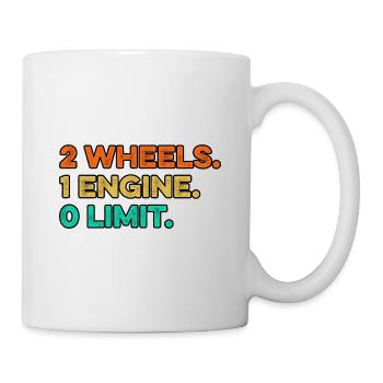 2 Wheels 1 Enginee 0 Limits Dirt Biker Motorcycle - Tasse - Weiß - Rechts