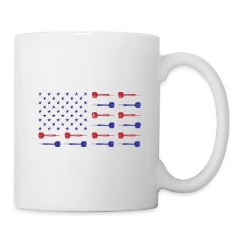 USA Graphic Dart Player Darts Dartboard Bullseye T - Mug - white - Right