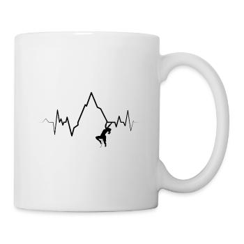 Ecg Heartbeat Graphic Bouldering Mountaineering Bo - Mug - white - Right