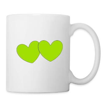 green heart green gift valentine's day - Mug - white - Right