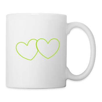 grünes Herz grün Paare Geschenk Valentinstag - Tasse - Weiß - Rechts