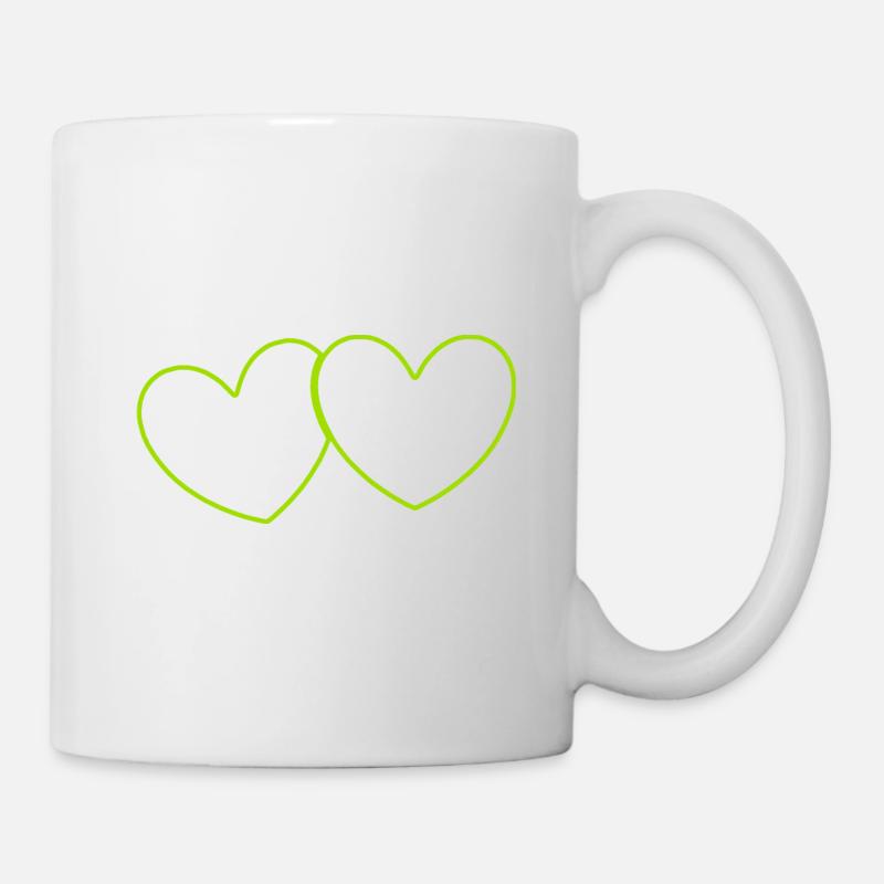 Coeur vert Cadeau couple vert Saint-Valentin - Mug blanc - blanc