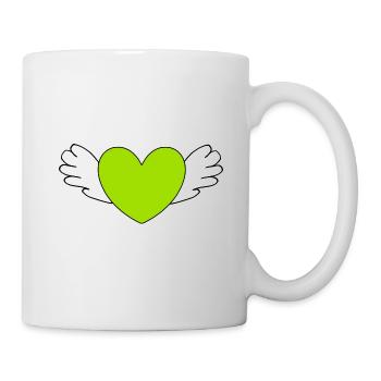 green heart green gift valentine's day - Mug - white - Right