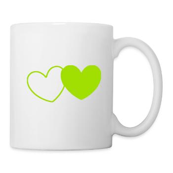 green heart green gift valentine's day - Mug - white - Right