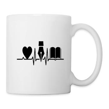Amour Enseigner Apprendre Dessin au trait – Teacher Heartbeat - Mug blanc - blanc - Droite
