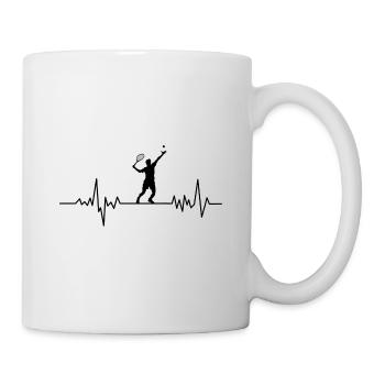 Heartbeat Tennis – Conception d’un joueur de tennis ECG - Mug blanc - blanc - Droite
