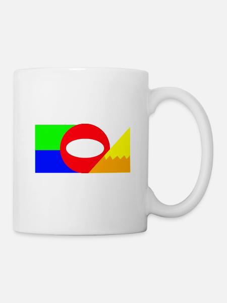 Neon Geometrie Farbblock Komposition - Tasse - Weiß