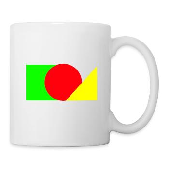 Roter Kreis trifft Grün-Gelb - Tasse - Weiß - Rechts