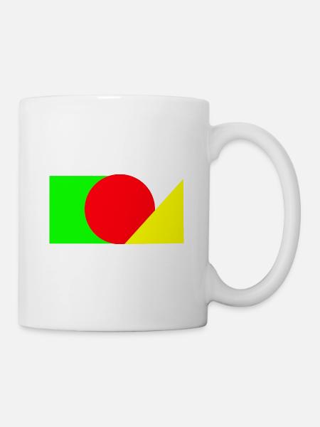Roter Kreis trifft Grün-Gelb - Tasse - Weiß