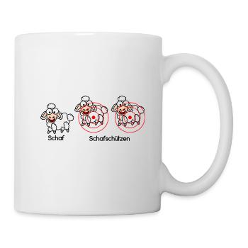 Schaf vs Schafschützen #Schafmania - Tasse - Weiß - Rechts