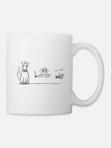 chat chien - Mug blanc - blanc