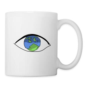 earth climate protection climate eye world open - Mug - white - Right